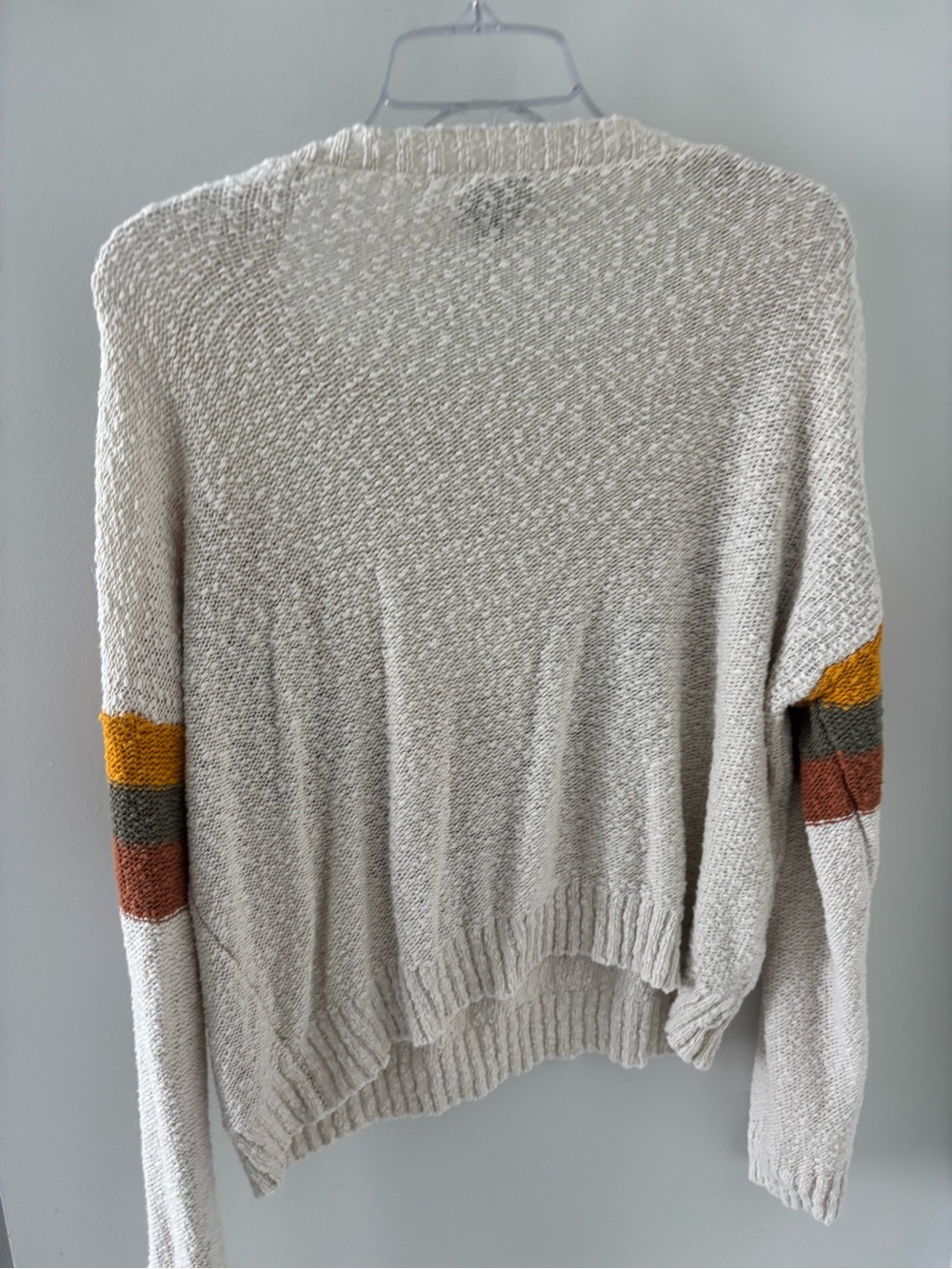 Lumiere Cream Chevron Sweater with Mustard, Olive & Rust Stripes - Picture 4 of 5